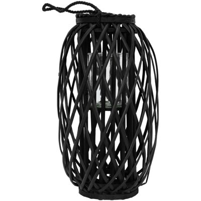 ECD Germany Laterne Ried 50xØ28 cm Natur mit Henkel und Glaseinsatz ECD Germany Laterne Ried 50xØ28 cm Natur mit Henkel und Glaseinsatz