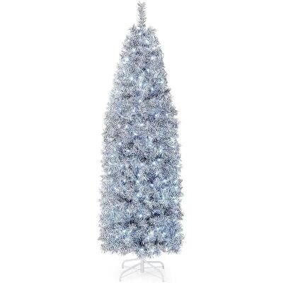 Costway - 180 cm Bleistiftbaum - Schwarz-Weiß - Weihnachtsbaum Costway - 180 cm Bleistiftbaum - Schwarz-Weiß - Weihnachtsbaum