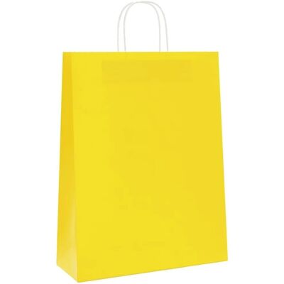 vidaXL Gelbe Kraftpapiertragetaschen 250 Stk. - Papiertragetaschen vidaXL Gelbe Kraftpapiertragetaschen 250 Stk. - Papiertragetaschen