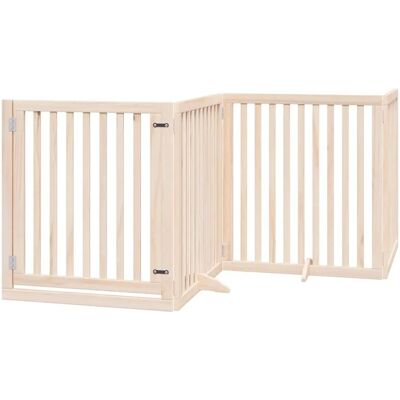 vidaXL Hundetor mit Tür 12-Panel Faltbar - Hundzaun Haustor - Natur vidaXL Hundetor mit Tür 12-Panel Faltbar - Hundzaun Haustor - Natur