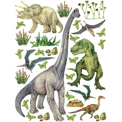 Sanders & Sanders Wandtattoo Dinosaurier Grün 85 x 65 cm 601355 Sanders & Sanders Wandtattoo Dinosaurier Grün 85 x 65 cm 601355
