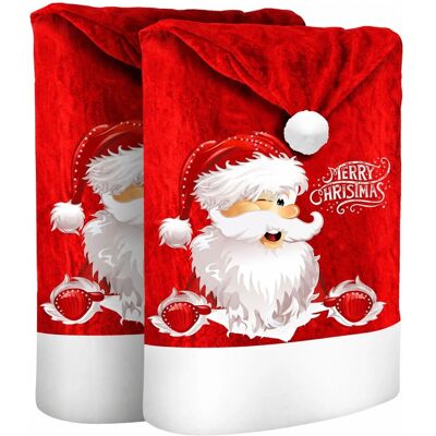 KESSER Weihnachtsstuhlüberzüge Set Motiv Weihnachtsmann Rot Weiß 6 Stück KESSER Weihnachtsstuhlüberzüge Set Motiv Weihnachtsmann Rot Weiß 6 Stück