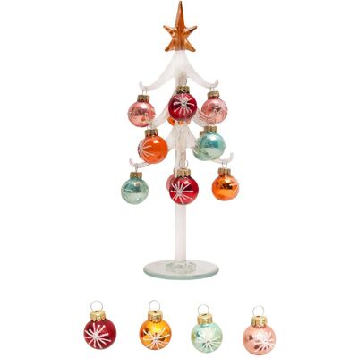 Krebs Glas Lauscha Home Decor Kristallbaum mit Ornamenten Mehrfarbig 26cm Krebs Glas Lauscha Home Decor Kristallbaum mit Ornamenten Mehrfarbig 26cm