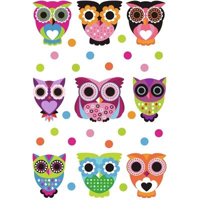 Sanders & Sanders Wandtattoo Eulen Rosa Orange und Grün 42,5 x 65 cm 600318 Sanders & Sanders Wandtattoo Eulen Rosa Orange und Grün 42,5 x 65 cm 600318