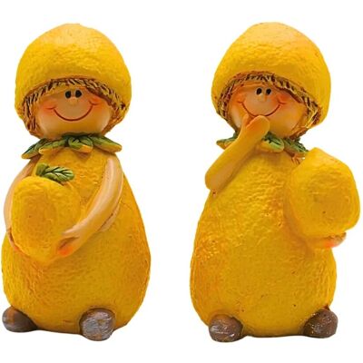 Dekohelden24 2er Set Große Dekofiguren Gartenfiguren als Zitrone Zitronenkinder aus Keramik im 2er Set in Gelb Größe einer Figur L/B/H 6 x 6 x 10 cm Dekohelden24 2er Set Große Dekofiguren Gartenfiguren als Zitrone Zitronenkinder aus Keramik im 2er Set in Gelb Größe einer Figur L/B/H 6 x 6 x 10 cm
