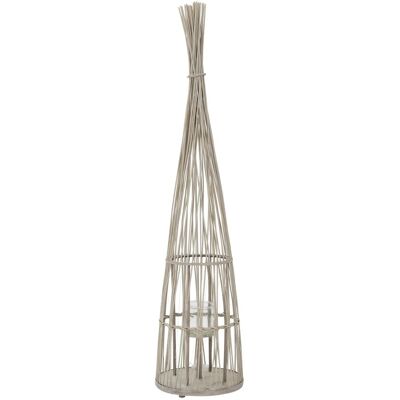 ECD Germany Bambus Laterne H 150 cm Holzfarbe Boho Stil ECD Germany Bambus Laterne H 150 cm Holzfarbe Boho Stil