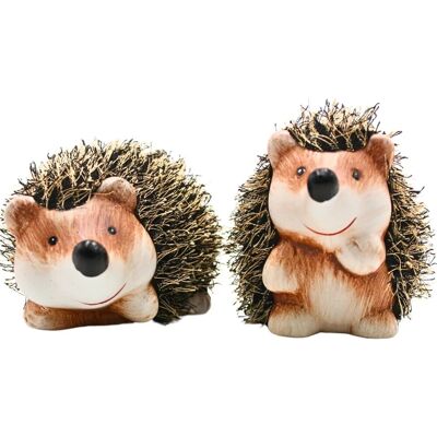 Dekohelden24 2er Set Dekofigur Igel Keramik Garten Igel Dekoigel mit Fell in Braun L/B/H 15 x 8 x 8 cm Dekohelden24 2er Set Dekofigur Igel Keramik Garten Igel Dekoigel mit Fell in Braun L/B/H 15 x 8 x 8 cm