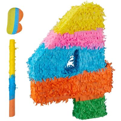 Relaxdays Pinata Zahl Papier Pappe Kunststoff Bunt mit Stab und Maske 50,5 cm x 35,5 cm x 7,5 cm 210 g Relaxdays Pinata Zahl Papier Pappe Kunststoff Bunt mit Stab und Maske 50,5 cm x 35,5 cm x 7,5 cm 210 g