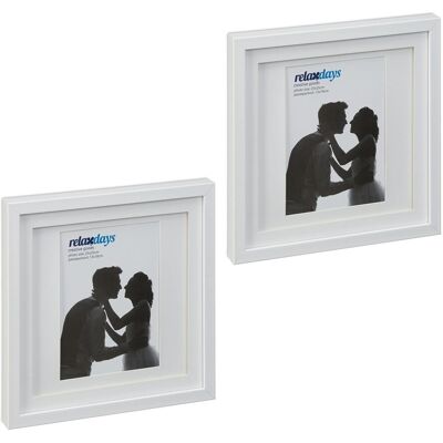 Relaxdays Bilderrahmen 2er Set Kunststoff Glas Weiß Aufstellbar 25 cm x 25 cm Relaxdays Bilderrahmen 2er Set Kunststoff Glas Weiß Aufstellbar 25 cm x 25 cm