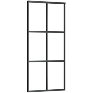 vidaXL Schiebetür ESG-Glas und Aluminium 90x205 cm Schwarz 151012 vidaXL Schiebetür ESG-Glas und Aluminium 90x205 cm Schwarz 151012