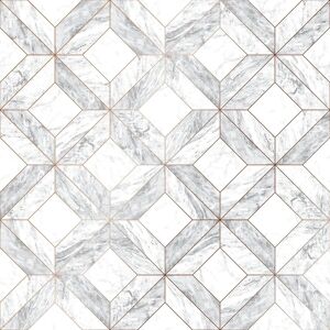 Contour Vliestapete Marble Marquetry White Rose Gold 10,05 x 0,52 m Contour Vliestapete Marble Marquetry White Rose Gold 10,05 x 0,52 m