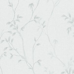 Profhome Weiß Grau Blumen Land Tapete - Tapete Profhome Weiß Grau Blumen Land Tapete - Tapete