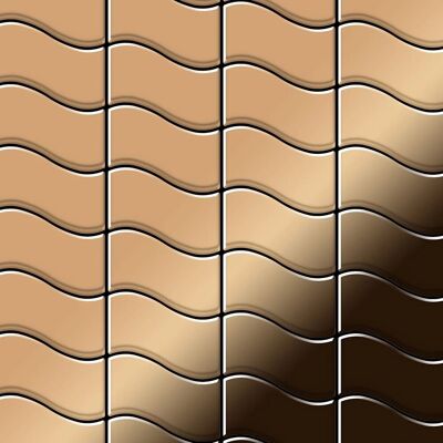 ALLOY Mosaik Fliese Massiv Metall Titan Hochglänzend Kupfer 1,6mm Stark Flux-ti-am 1 Paket mit 10 Matten 0,86 m2 Kupfer ALLOY Mosaik Fliese Massiv Metall Titan Hochglänzend Kupfer 1,6mm Stark Flux-ti-am 1 Paket mit 10 Matten 0,86 m2 Kupfer