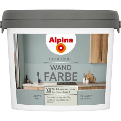 Alpina Wand-Farbe Bad & Küche Agave 2,5, Alpina Wand-Farbe Bad & Küche Agave 2,5,