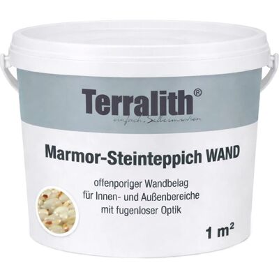 Terralith Marmor - Steinteppich Wand Bianco Gold Fein für 1 m² Terralith Marmor - Steinteppich Wand Bianco Gold Fein für 1 m²