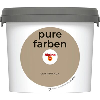 Alpina Wandfarbe Pure Farben Lehmbraun 2,5, Alpina Wandfarbe Pure Farben Lehmbraun 2,5,