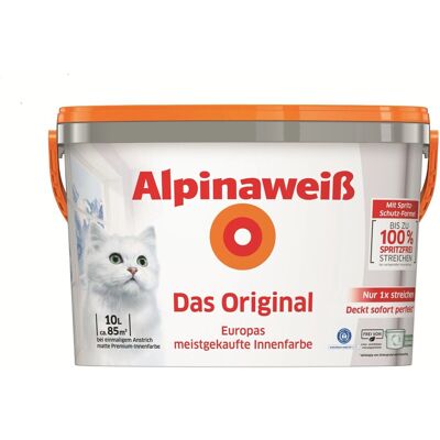 Alpinaweiß Wandfarbe Das Original Weiß Matt 10 + 2,5, Alpinaweiß Wandfarbe Das Original Weiß Matt 10 + 2,5,