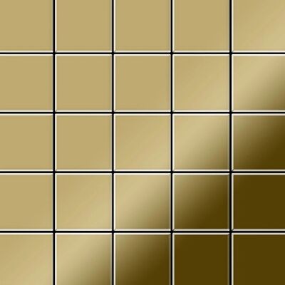 ALLOY Mosaik Fliese Massiv Metall Titan Hochglänzend Gold 1,6mm Stark Century-ti-gm 1 Paket mit 50 Matten 0,5 m2 Gold ALLOY Mosaik Fliese Massiv Metall Titan Hochglänzend Gold 1,6mm Stark Century-ti-gm 1 Paket mit 50 Matten 0,5 m2 Gold