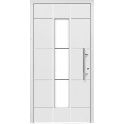 Splendoor Moderno Aluminium-Haustür Moderno M350/P 110 x 210 cm Weiß Anschlag Rechts Splendoor Moderno Aluminium-Haustür Moderno M350/P 110 x 210 cm Weiß Anschlag Rechts