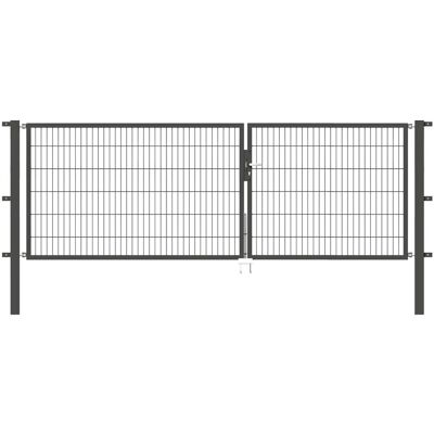 - Metallzaun Doppeltor für Doppelstabmatte Anthrazit z. Einbeton. 120 cm x 350 cm - Metallzaun Doppeltor für Doppelstabmatte Anthrazit z. Einbeton. 120 cm x 350 cm