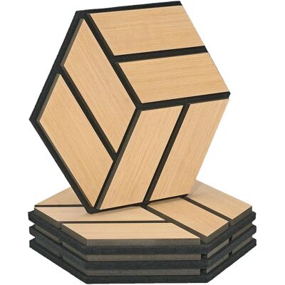 Homestyle4u Akustikpaneele Natur 30 x 26 cm 4 Stück Hexagon Wandpaneele Holz Homestyle4u Akustikpaneele Natur 30 x 26 cm 4 Stück Hexagon Wandpaneele Holz