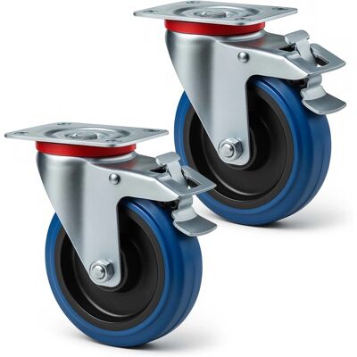 Wiltec Lenkrollen Set 2X Transportrolle M. Bremse 10Mm 150Kg Totalfeststellbar Wiltec Lenkrollen Set 2X Transportrolle M. Bremse 10Mm 150Kg Totalfeststellbar