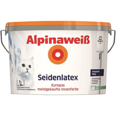 Alpinaweiß Seidenlatex 5 Liter seidenglänzend Alpinaweiß Seidenlatex 5 Liter seidenglänzend