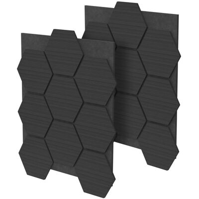 ML-Design Akustikpaneel Hexagon 2Er Set 66x81x2cm Schwarz aus MDF ML-Design Akustikpaneel Hexagon 2Er Set 66x81x2cm Schwarz aus MDF