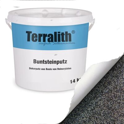 Terralith Buntsteinputz Mosaikputz 2mm 14 kg BSP58 Schwarz Anthrazit Terralith Buntsteinputz Mosaikputz 2mm 14 kg BSP58 Schwarz Anthrazit