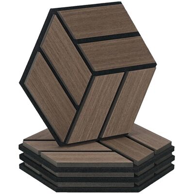Homestyle4u Akustikpaneele Braun 30 x 26 cm 4 Stück Hexagon Wandpaneele Holz Homestyle4u Akustikpaneele Braun 30 x 26 cm 4 Stück Hexagon Wandpaneele Holz