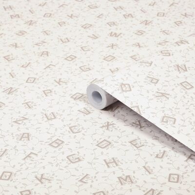 Laura Ashley Alphabet Grau Vliestapete - Tapete Laura Ashley Alphabet Grau Vliestapete - Tapete