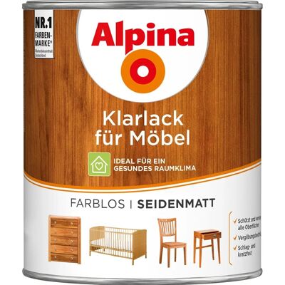 Alpina Klarlack für Möbel Transparent seidenmatt 750 ml Alpina Klarlack für Möbel Transparent seidenmatt 750 ml