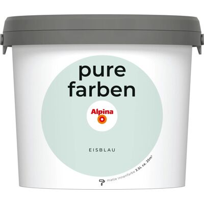 Alpina Wandfarbe Pure Farben Eisblau 2,5, Alpina Wandfarbe Pure Farben Eisblau 2,5,