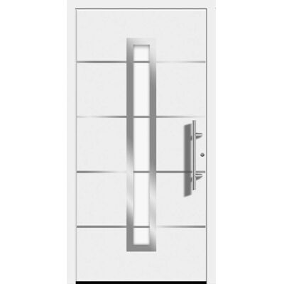 Splendoor Moderno Aluminium-Haustür Moderno M420/P 110 x 210 cm Weiß Anschlag Rechts Splendoor Moderno Aluminium-Haustür Moderno M420/P 110 x 210 cm Weiß Anschlag Rechts