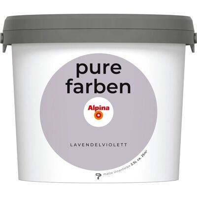 Alpina Wandfarbe Pure Farben Lavendelviolett 2,5, Alpina Wandfarbe Pure Farben Lavendelviolett 2,5,