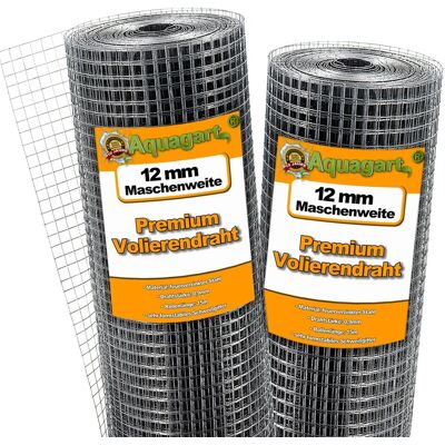 Aquagart 60m x 1m Volierendraht 12mm Drahtgitter Schweissgitter Drahtzaun Feuerverzinkt Aquagart 60m x 1m Volierendraht 12mm Drahtgitter Schweissgitter Drahtzaun Feuerverzinkt