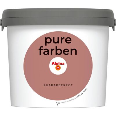 Alpina Wandfarbe Pure Farben Rharbarberrot 2,5, Alpina Wandfarbe Pure Farben Rharbarberrot 2,5,
