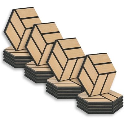 Homestyle4u Akustikpaneele 30 x 26 cm 20 Stück Natur Hexagon Wandpaneele Holz Homestyle4u Akustikpaneele 30 x 26 cm 20 Stück Natur Hexagon Wandpaneele Holz