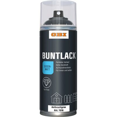 OBI Buntlack Spray RAL 7016 Anthrazit seidenmatt 400 ml OBI Buntlack Spray RAL 7016 Anthrazit seidenmatt 400 ml