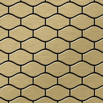 ALLOY Mosaik Fliese Massiv Metall Titan Gebürstet Gold 1,6mm Stark Karma-ti-gb 1 Paket mit 10 Matten 0,86 m2 Gold ALLOY Mosaik Fliese Massiv Metall Titan Gebürstet Gold 1,6mm Stark Karma-ti-gb 1 Paket mit 10 Matten 0,86 m2 Gold