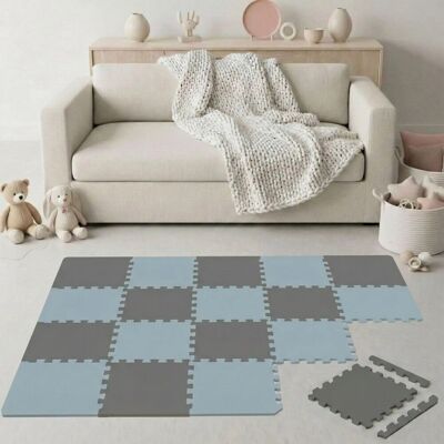 LittleTom Spiel- & Krabbelmatte Puzzlematte 18-teilig 30 x 30 cm Grau Blau LittleTom Spiel- & Krabbelmatte Puzzlematte 18-teilig 30 x 30 cm Grau Blau