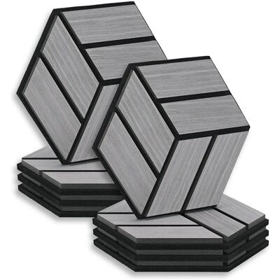 Homestyle4u Akustikpaneele 30 x 26 cm 8 Stück Grau Hexagon Wandpaneele Holz Homestyle4u Akustikpaneele 30 x 26 cm 8 Stück Grau Hexagon Wandpaneele Holz