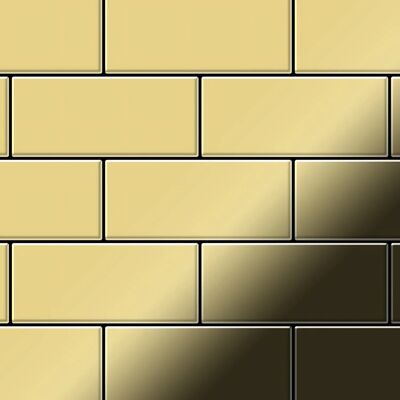ALLOY Mosaik Fliese Massiv Metall Messing Gewalzt Gold 1,6mm Stark Subway-bm 1 Paket mit 50 Matten 0,58 m2 Gold ALLOY Mosaik Fliese Massiv Metall Messing Gewalzt Gold 1,6mm Stark Subway-bm 1 Paket mit 50 Matten 0,58 m2 Gold