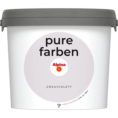 Alpina Wandfarbe Pure Farben Grauviolett 2,5, Alpina Wandfarbe Pure Farben Grauviolett 2,5,
