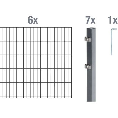 Alberts - Doppelstabmattenzaun - Anthrazit - 12 m Alberts - Doppelstabmattenzaun - Anthrazit - 12 m