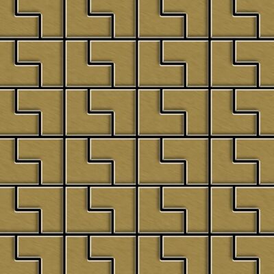 ALLOY Mosaik Fliese Massiv Metall Titan Gebürstet Gold 1,6mm Stark Kink-ti-gb 1 Paket mit 10 Matten 0,93 m2 Gold ALLOY Mosaik Fliese Massiv Metall Titan Gebürstet Gold 1,6mm Stark Kink-ti-gb 1 Paket mit 10 Matten 0,93 m2 Gold