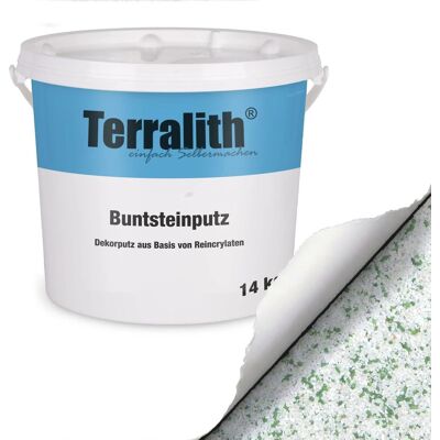 Terralith Buntsteinputz Mosaikputz 2mm 14 kg BSP106 Weiss Grün Terralith Buntsteinputz Mosaikputz 2mm 14 kg BSP106 Weiss Grün