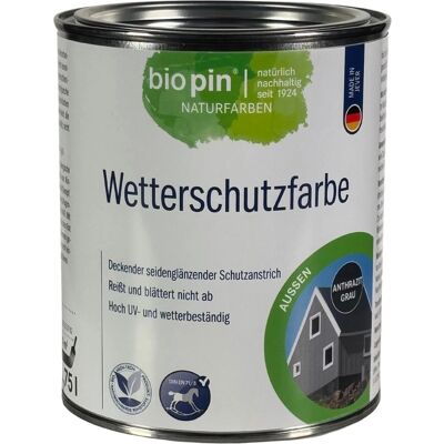 Biopin Wetterschutzfarbe Anthrazit Grau 0,75, Biopin Wetterschutzfarbe Anthrazit Grau 0,75,