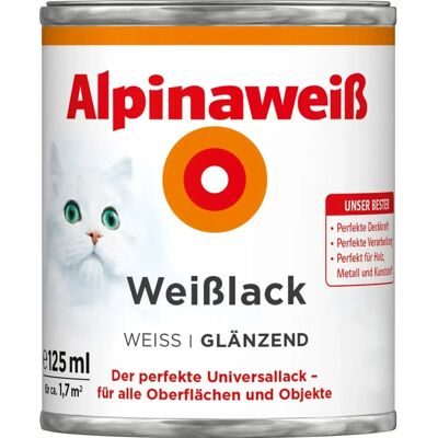 Alpinaweiß Weißlack glänzend 125 ml Alpinaweiß Weißlack glänzend 125 ml