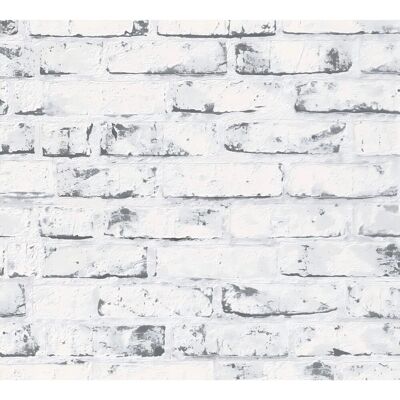 Profhome Steinfliesen Vlies Tapete - Muster Grau Beige - Wanddekor Profhome Steinfliesen Vlies Tapete - Muster Grau Beige - Wanddekor